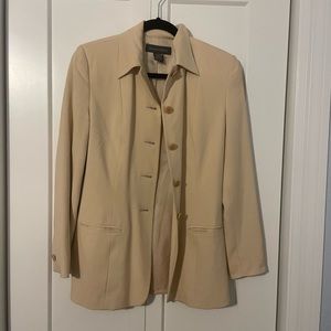 Banana Republic Cream 100% Silk Blazer Small